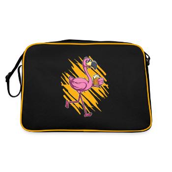 Flamingo beer drinker - Retro Bag - black/gold - Back