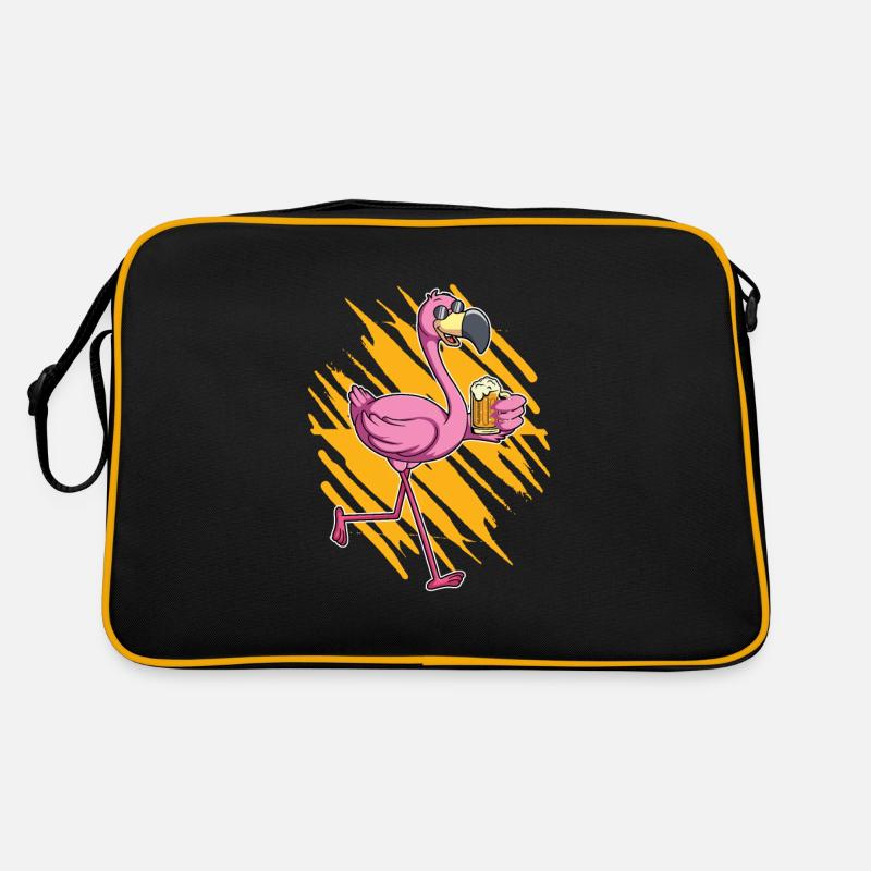 Flamingo beer drinker Retro Bag