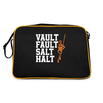 Vault Fault Salt Halt Stabhochsprung Stabspringen - Retro Tasche - Schwarz/Gold - Hinten