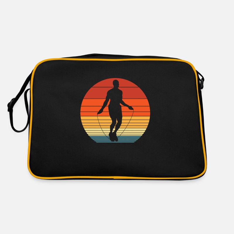 Retro Silhouette Springseil Mann Springseil Retro Tasche