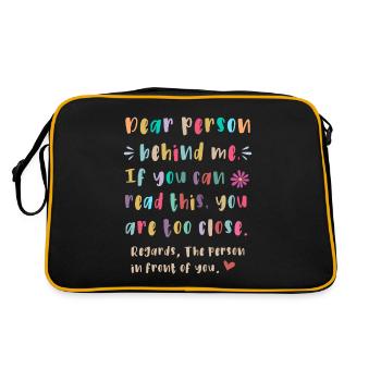 Liebe Person hinter mir - Retro Tasche - Schwarz/Gold - Hinten