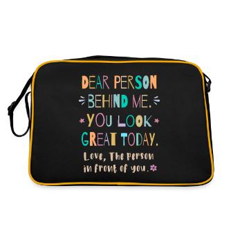 Chère personne derrière moi, tu as fière allure aujourd’hui - Sac Retro - noir/or - Dos