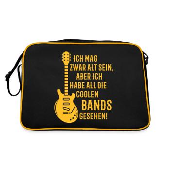 Ich Habe All Die Coolen Bands Gesehen! (Rock / W) - Retro Tasche - Schwarz/Gold - Hinten