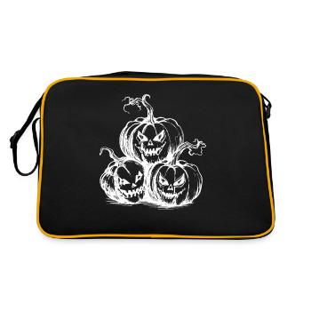 Pumpkins evil grimace - Retro Bag - black/gold - Back