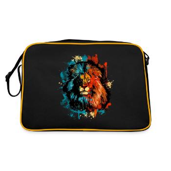 Zodiac Horoscope Lion's Head Leo - Retro Bag - black/gold - Back