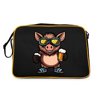 Pig Après Ski Beer Comic Wild Boar - Retro Bag - black/gold - Back