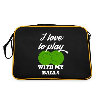 Je joue avec mes balles tennis humour cadeau - Sac Retro - noir/or - Dos