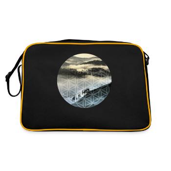 Fleur de la vie panorama style style cadeau - Sac Retro - noir/or - Dos