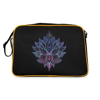 Fleur indienne avec ornements et symbole om - Sac Retro - noir/or - Dos