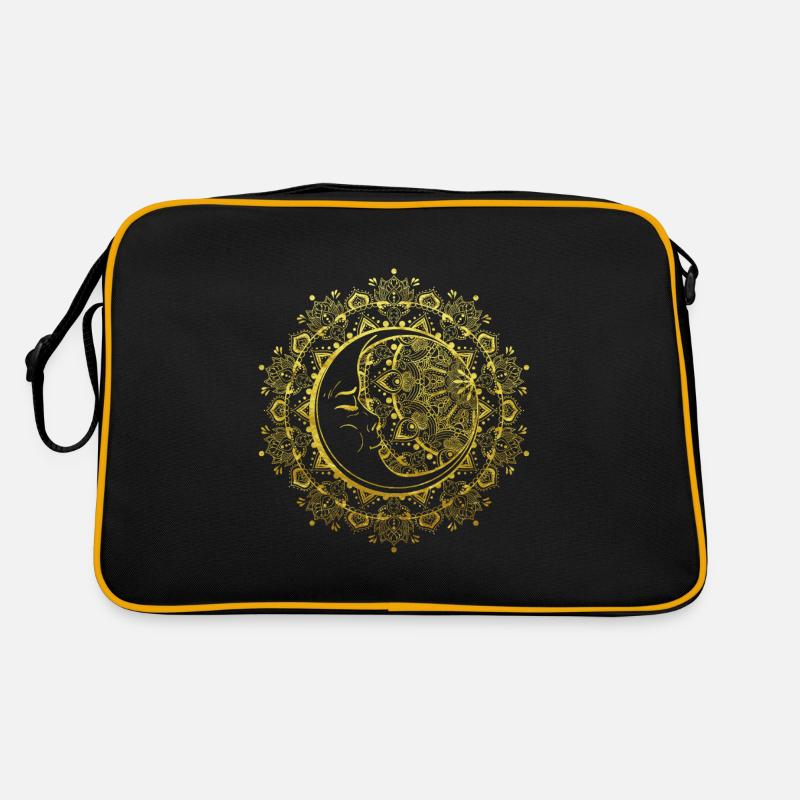 Moon mandala in gold Buddhist Indian Retro Bag