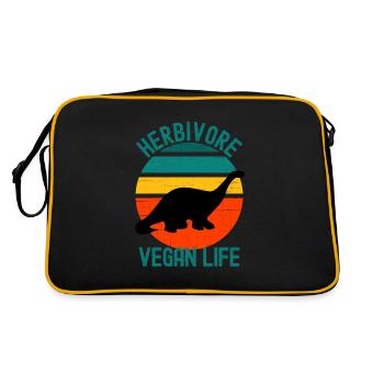 Herbivore Dinosaur Vegan Life Rétro - Sac Retro - noir/or - Dos