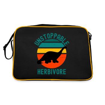 Dinosaure herbivore imparable vegan - Sac Retro - noir/or - Dos