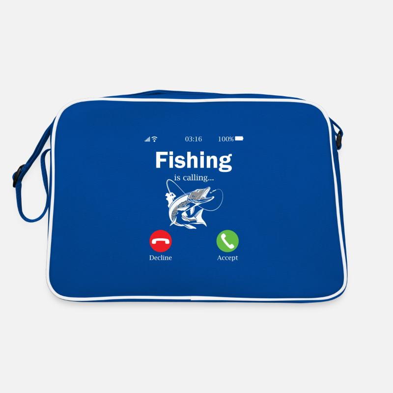 Fishing Is Calling Funny Cell Phone Retro Bag