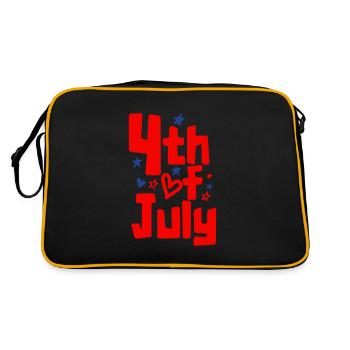 4. Juli USA Feier 1776 Sterne - Retro Tasche - Schwarz/Gold - Hinten
