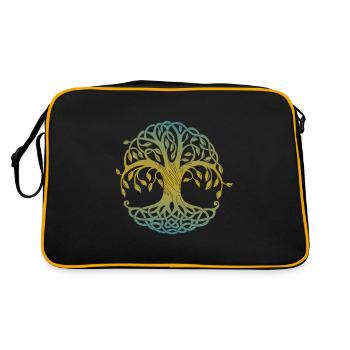 Tribal Yggdrasil Tattoo Viking Design Tree - Retro Bag - black/gold - Back