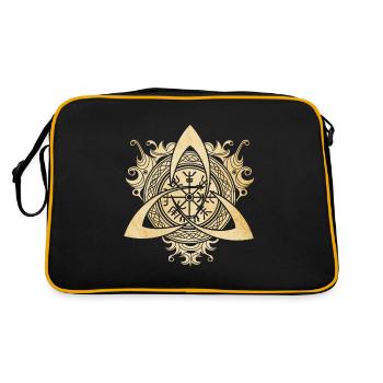 Triquetra Viking Compass Vegvisir Nœud Ornement - Sac Retro - noir/or - Dos
