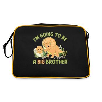 Triceratops Dino « Je vais être un grand frère » - Sac Retro - noir/or - Dos