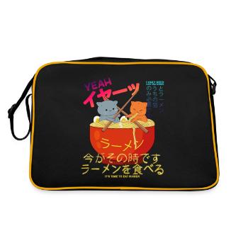 Crazy Japan Design Je n’ai besoin que de chats et de ramen - Sac Retro - noir/or - Dos