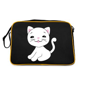 Chaton souriant mignon - Sac Retro - noir/or - Dos