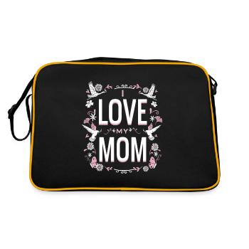 Design mignon - J’aime ma mère - Sac Retro - noir/or - Dos