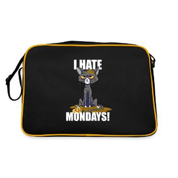 Cat i hate mondays funny monday saying - Retro Bag - black/gold - Back