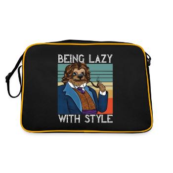 Sloth saying being lazy with style Retro Design - Retro Bag - black/gold - Back