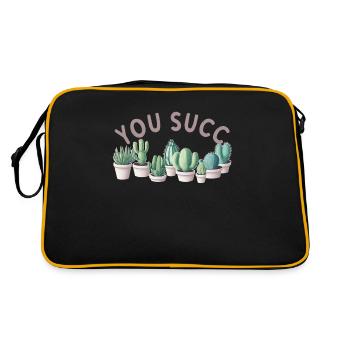 Drôle de succulent dicton « You Succ » Cactus - Sac Retro - noir/or - Dos