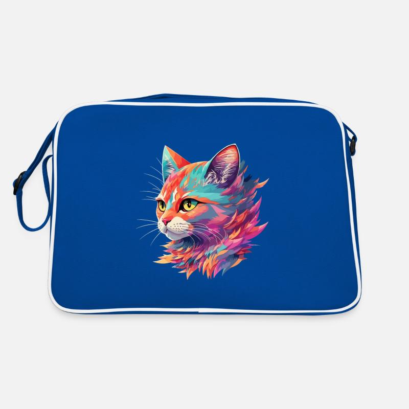Superbe illustration de chat chat au pastel Sac Retro