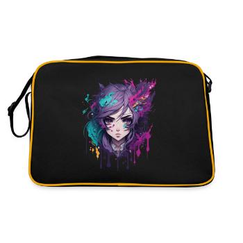 Anime Manga Figure Kawaii Otaku Japon Chibi Design - Sac Retro - noir/or - Dos