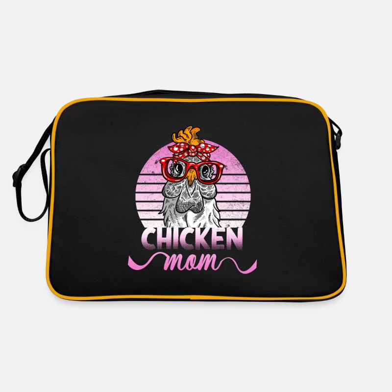 Chicken mom Mutter der Hühner Henne Spruch Huhn Retro Tasche