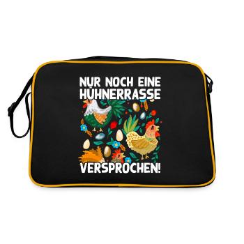 Nur noch eine Hühnerrasse versprochen Lustig Huhn - Retro Tasche - Schwarz/Gold - Hinten