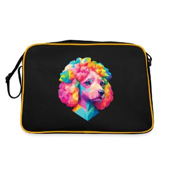 Caniche Chien Illustration Caniche Chien Amoureux - Sac Retro - noir/or - Dos