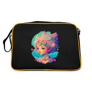 Manga Anime Personnage Kawaii Chibi Girl Design - Sac Retro - noir/or - Dos