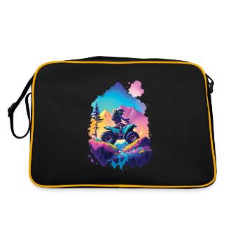 Motocross Quad Quad Rider Race Outdoor Dirt Bike - Retro Bag - black/gold - Back