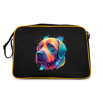 Labrador Hund ultimatives Hundeliebhaber Design - Retro Tasche - Schwarz/Gold - Hinten