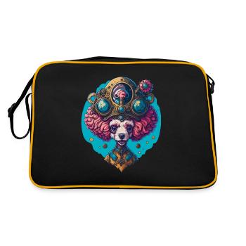 Funny Steampunk Poodle Vintage Dog Design - Retro Bag - black/gold - Back