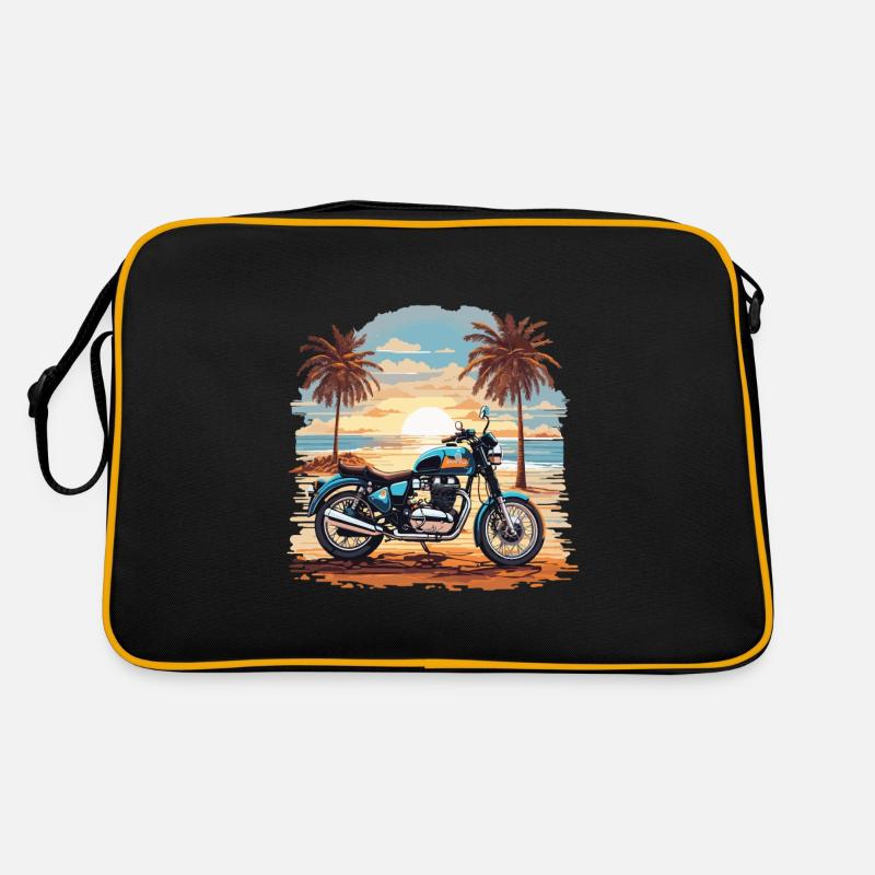 Moto Plage Vintage Trip Biker Design Sac Retro