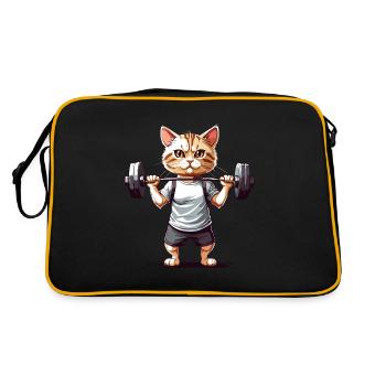 Conception d’humour de gymnase de chat musclé - Sac Retro - noir/or - Dos