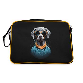 Esthétique Braque de Weimar Chien Streetwear - Sac Retro - noir/or - Dos