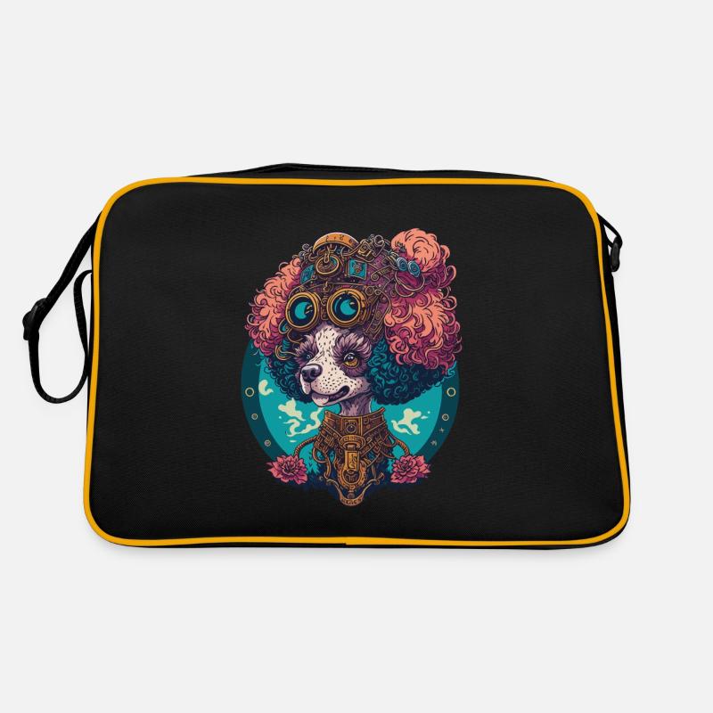 Steampunk Pudel Ästhetisches Hunde Design Retro Tasche