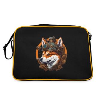 Steampunk Shiba chien Vintage Machine chien Design - Sac Retro - noir/or - Dos