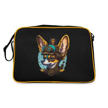 Steampunk Chihuahua mécanique chien chien Art - Sac Retro - noir/or - Dos