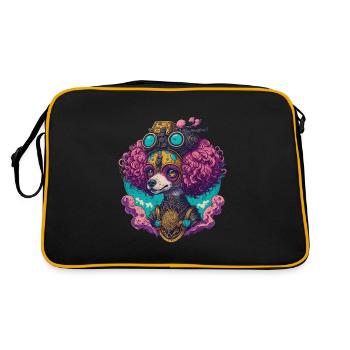Steampunk Poodle Dog Victorian Dog Style - Retro Bag - black/gold - Back