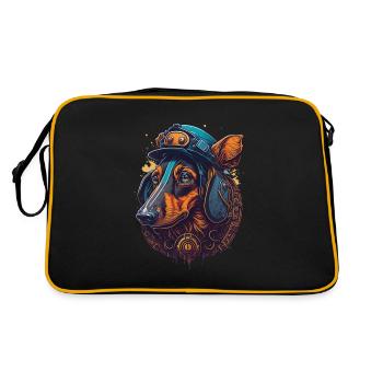 Conception de chien teckel steampunk pour les amoureux des chiens - Sac Retro - noir/or - Dos