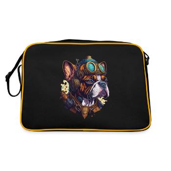 Vintage Steampunk Boxer chien machines Design - Sac Retro - noir/or - Dos
