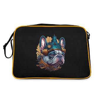 Bouledogue Français dans le Style Steampunk - Sac Retro - noir/or - Dos