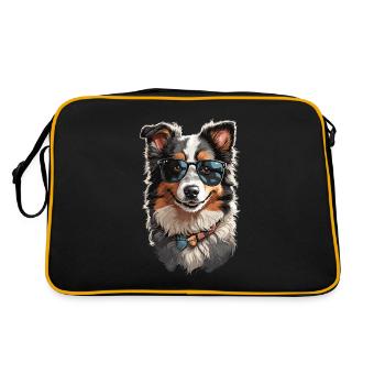 Cool Collie with Sunglasses - Dog Aesthetics - Retro Bag - black/gold - Back