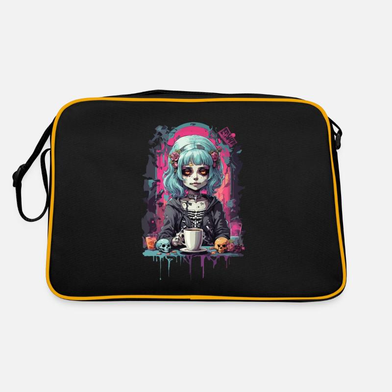 Gothic Dia de Muertos Mädchen Sugar Skull Design Retro Tasche