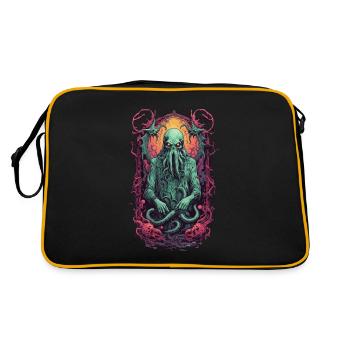 Spooky Tentacle Monster Halloween Design - Retro Bag - black/gold - Back