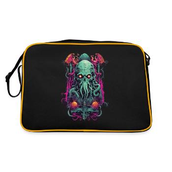 Gothic Cthulhu Demon Halloween Monster Design - Retro Bag - black/gold - Back